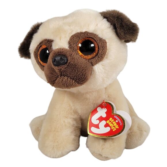 Ty Beanie Boo Rufus Pug Dog Plush Toy Original 7" Stuffed Animal Beanie Babies - Picture 1 of 11